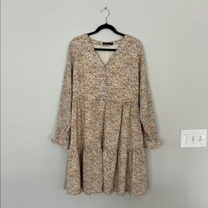 Floral Print V-Neck Dress